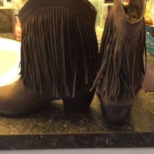 Roper fringed leather boots. New. Size six